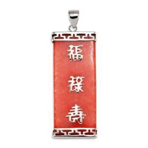  Sterling Silver Red Agate Good Luck Charm Pendant Jewelry