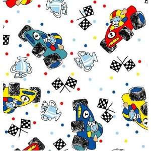   Fitted Pack N Play (Graco) Sheet   Fun Race Cars   Made In USA Baby