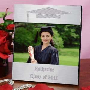  Engraved Class of Graduation Silver Picture Frame
