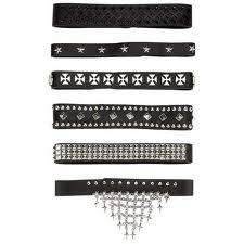 Biker or Goth Leather Chokers Choice of style   