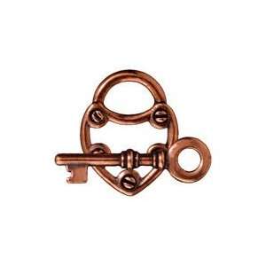  TierraCast Antique Copper (plated) Lock & Key Toggle Clasp 