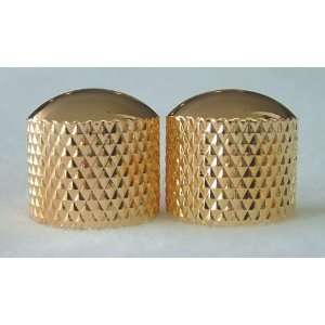 PAIR OF GOLD DOME METAL KNOBS WITH SET SCREWS FITS TELE 