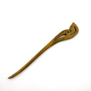  Handmade Lignum vitae Wood Carved Hair Stick Phoenix 6.5 inches