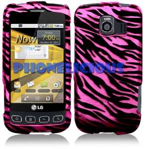 Fo LG OPTIMUS S Hard Cover Phone Case PINK ZEBRA  
