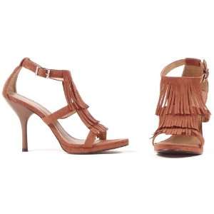 Lets Party By Ellie Shoes Brown Fringe High Heel Adult Shoes / Brown 