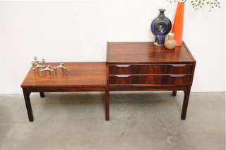 Vintage Danish Modern ROSEWOOD Entry Chest Table Bench Mid Century 