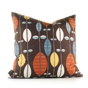 Inhabit Carousel Graphic Pillow   in Chocolate and Cornflower   13 X 