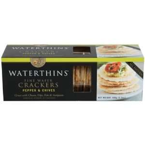 Waterthins Cracker Fine Pppr & Chive 3.5 Grocery & Gourmet Food