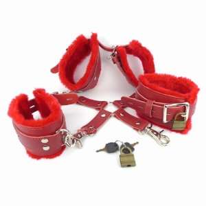   Fur & Leather Wrist & Ankle Restraints (Hog Tied Kit) 