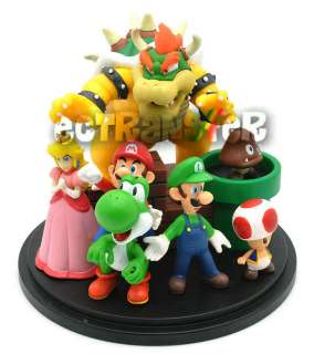  Mario Bros Bowser Toad Mario Luigi Princess Yoshi Goomba Figure Toy 