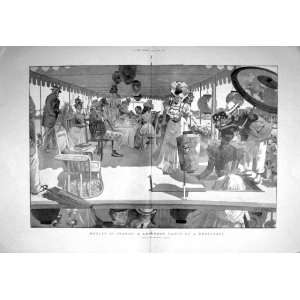  1898 Luncheon Party Houseboat Henley Season Boating