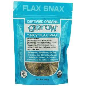 Go Raw   Flax Snax   Spicy Flax   3 oz. Bag  Grocery 