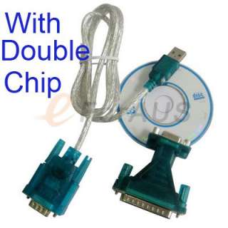 USB 2.0 to RS232 9 Pin Adapter Converter Cable DB9 Female To DB25 Male 