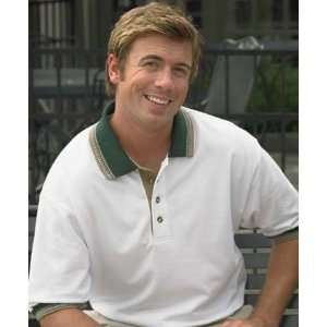  Jonathan Corey Pique Golf Shirt (SizeS,ColorWhite/Navy 