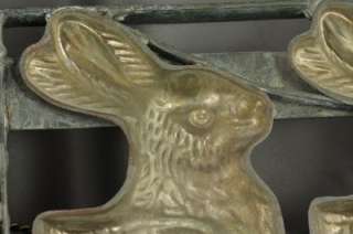 Antique Kitchen Double Chocolate Easter Bunny Mold RARE  