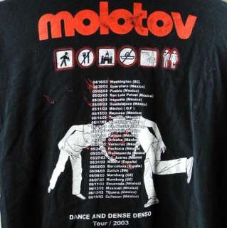   Dense Denso Tour 2003 Mens T shirt XL Black Mexican Rock Band  