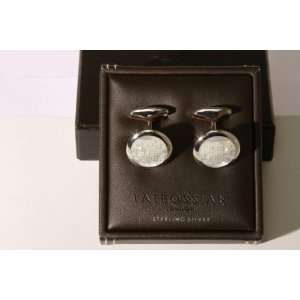 Tateossian SILVER CHEQUER ROUND cufflinks   Sterling Silver / Mother 