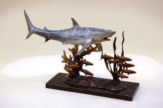 16 Bronze Great White Shark Hunting Sculpture  