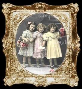 Vintage Children Miniature Dollhouse Doll House Picture  