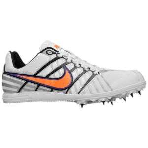 Nike Zoom Rival D 6   Mens   White/Black/Metallic Silver/Total Orange