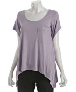 Collective Concepts lavender jersey pocket hi low hem t shirt 