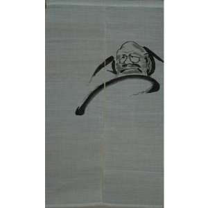 Japanese Noren, AA444, Daruma, linen door way curtain  
