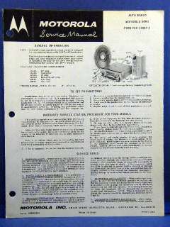 Motorola Auto Radio Manual 84MS 1957 Ford Thunderbird  