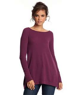 Hayden raspberry cashmere ballet neck relaxed tunic   up to 70 