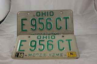 Ohio Motor Home License Plate #E 956 CTGood Condition Free 