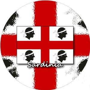  58mm Round Badge Style Keyring Sardinia Flag