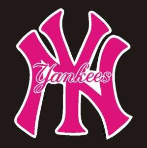New York Yankees PINK Vinyl Sticker Decal 5x5.5 #9b  