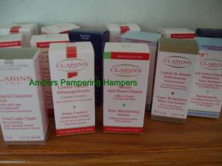 CLARINS MINIS SKIN CARE SAMPLES   mens ladies boxed travel   LOTS TO 