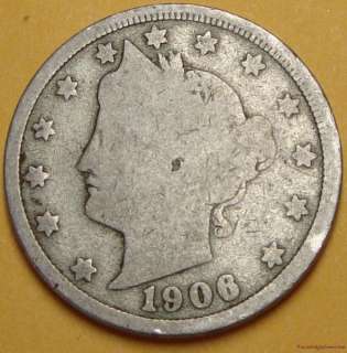 1906 V Liberty Barber Nickel Good Coin #A7976  