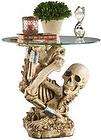 Bad to the Bones Glass Top Table. Halloween Skeleton Home Decor 