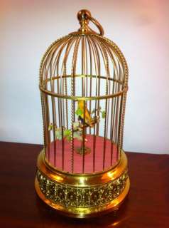 Vintage Singing Bird in Cage germany Automaton Working perfect 