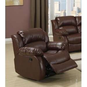  Recliner Sofa Chair in Walnut Bonded Leather Match