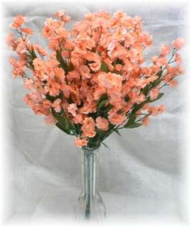 12 PEACH Silk Babys Breath Wedding Fillers Flowers  