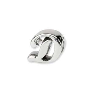 Script Style, Letter D Charm in Sterling Silver for Pandora, Kera and 