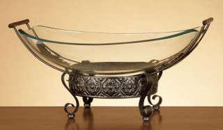 Tuscan Fruit Bowl / Decorative Bowl on Metal Stand V  