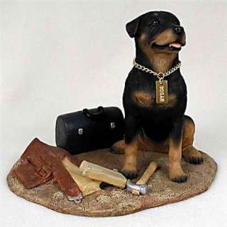 NEW ROTTWEILER ROTTIE WAITING BY MASTERS TOOL BELT DOG REPLICA STATUE 