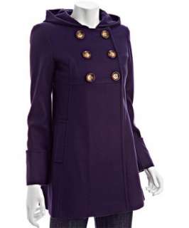 MICHAEL Michael Kors aubergine wool blend babydoll hood coat   