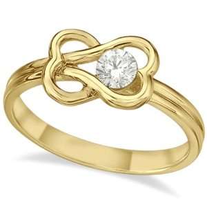  Diamond Love Knot Right Hand Fashion Ring in 14k Yellow 
