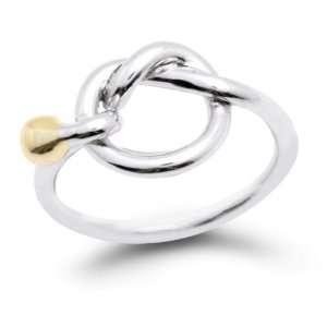   Day Gifts Bling Jewelry Sterling Silver Two Tone Love Knot Ring   7