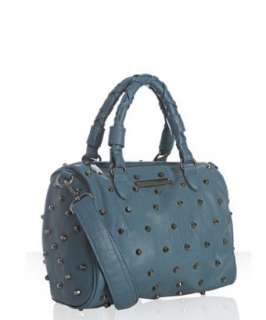 Romeo & Juliet Couture ocean faux leather Jade studded satchel 