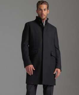 Theory black wool blend Belvin Apollo three quarter coat