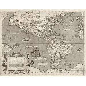  Antique Map of the Western Hemisphere (ca 1600) by Arnoldo 