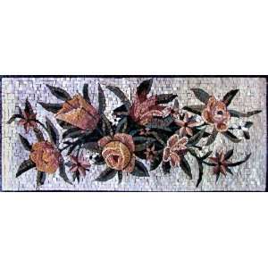   16x40 Flower Marble Mosaic Floor Or Wall Insert Tile 