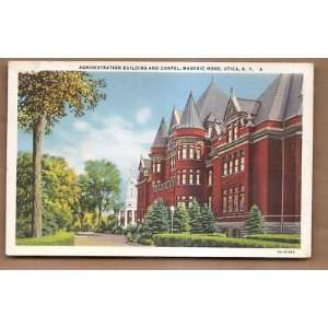 Postcard Administration Building and Masonic Home Utica New York