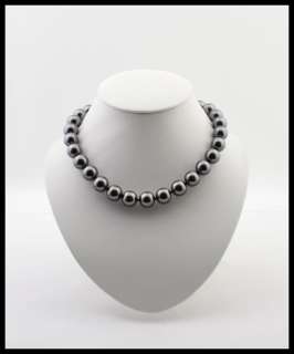 Pearl Necklace Silver Black Pearls 18 Inch Strand New  