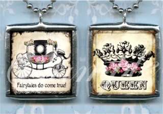 FAIRYTALES DO COME TRUE~ SOLDERED PENDANT altered CHARM  